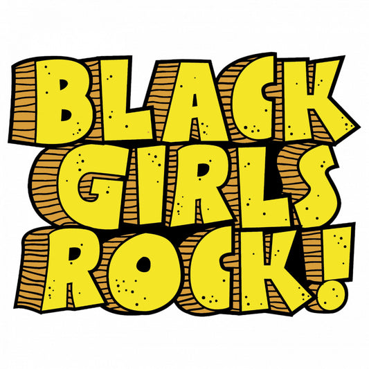 Set 4 bucati, Sticker decorativ, Black girls rock text, Rezistent la apa, NO8551, 10 cm, Multicolor