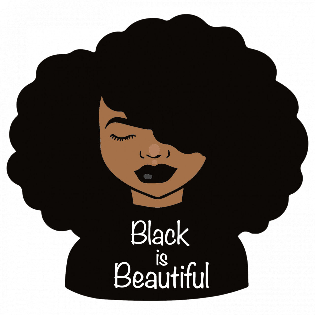 Set 4 bucati, Sticker decorativ, Black is beautiful femeie afro, Rezistent la apa, NO8554, 10 cm, Multicolor