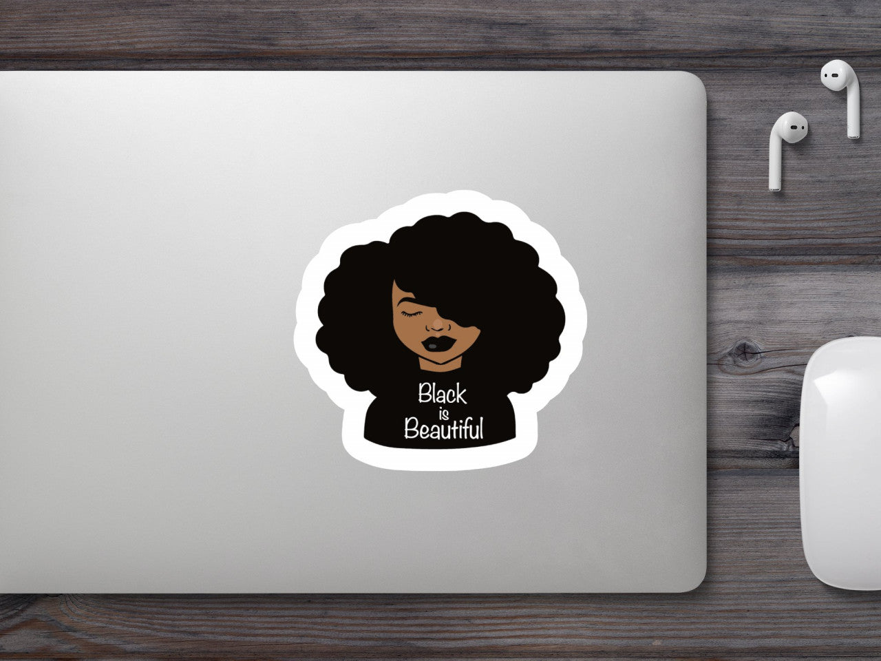 Set 4 bucati, Sticker decorativ, Black is beautiful femeie afro, Rezistent la apa, NO8554, 10 cm, Multicolor