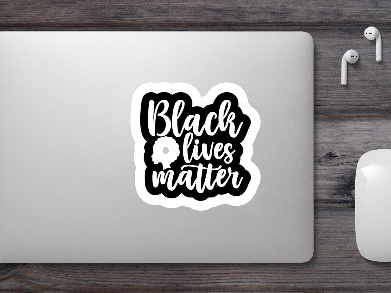 Set 4 bucati, Sticker decorativ, Black Lives Matter, Rezistent la apa, NO8558, 10 cm, Multicolor