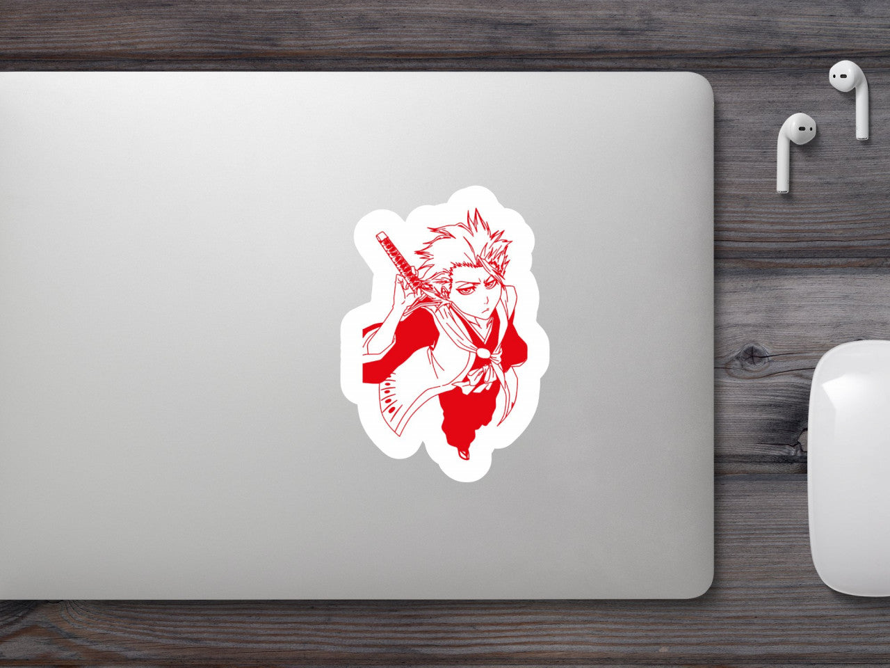 Set 4 bucati, Sticker decorativ, Bleach Toshiro Hitsugaya Anime, Rezistent la apa, NO8581, 10 cm, Multicolor