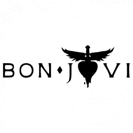 Set 4 bucati, Sticker decorativ, Bon Jovi Logo, Rezistent la apa, NO8625, 10 cm, Multicolor