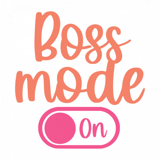 Set 4 bucati, Sticker decorativ, Boss mode on, Rezistent la apa, NO8634, 10 cm, Multicolor