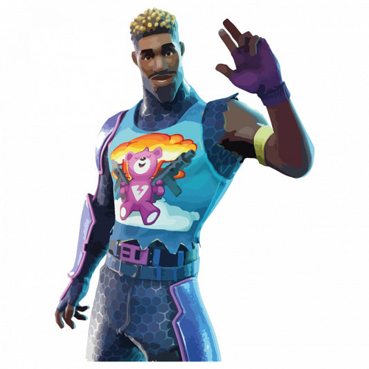 Set 4 bucati, Sticker decorativ, Brite Gunner Fortnite, Rezistent la apa, NO8644, 10 cm, Multicolor