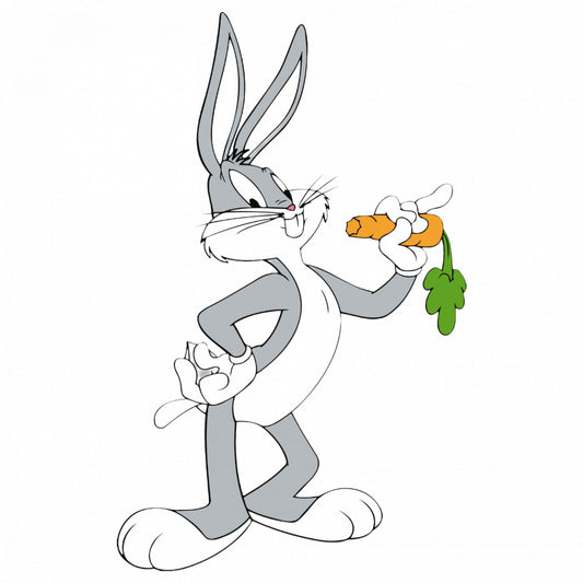 Set 4 bucati, Sticker decorativ, Bugs Bunny mananca morcovi, Rezistent la apa, NO8655, 10 cm, Multicolor
