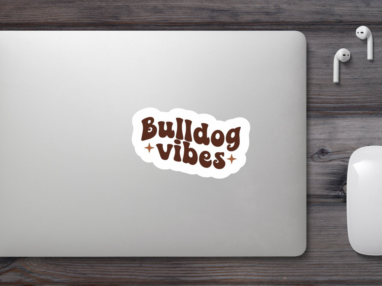 Set 4 bucati, Sticker decorativ, Bulldog vibes, Rezistent la apa, NO8656, 10 cm, Multicolor