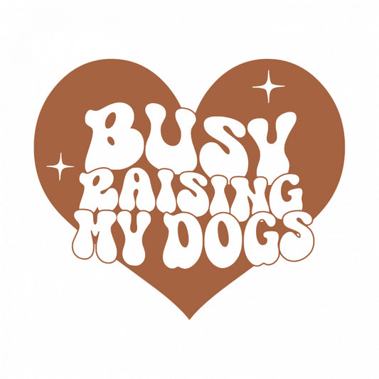 Set 4 bucati, Sticker decorativ, Busy raising my dogs, Rezistent la apa, NO8662, 10 cm, Multicolor