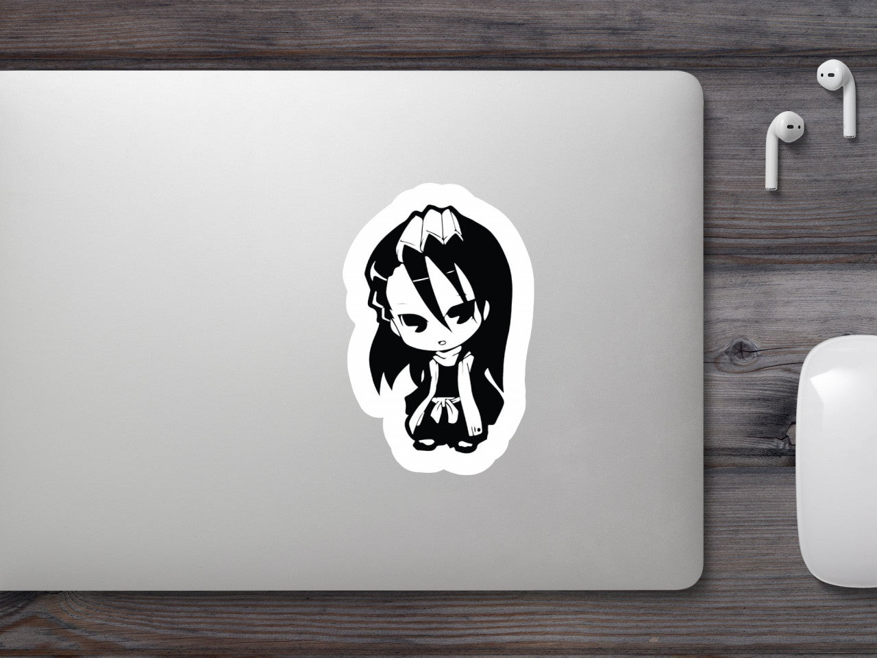 Set 4 bucati, Sticker decorativ, Byakuya Kuchiki Bleach Anime, Rezistent la apa, NO8674, 10 cm, Multicolor