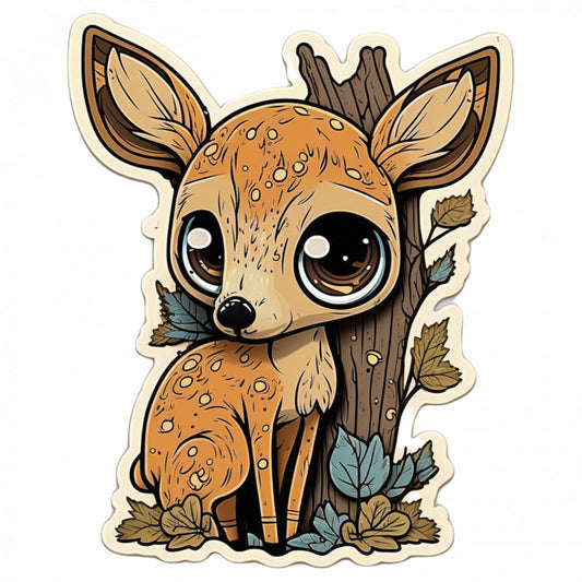 Set 4 bucati, Sticker decorativ, Cafeniu in padure, Rezistent la apa, NO8684, 10 cm, Multicolor