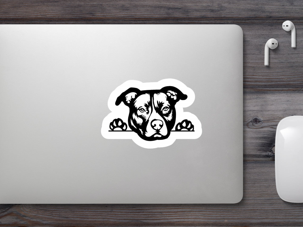 Set 4 bucati, Sticker decorativ, Caine rasa Pit Bull suparat, Rezistent la apa, NO8702, 10 cm, Multicolor