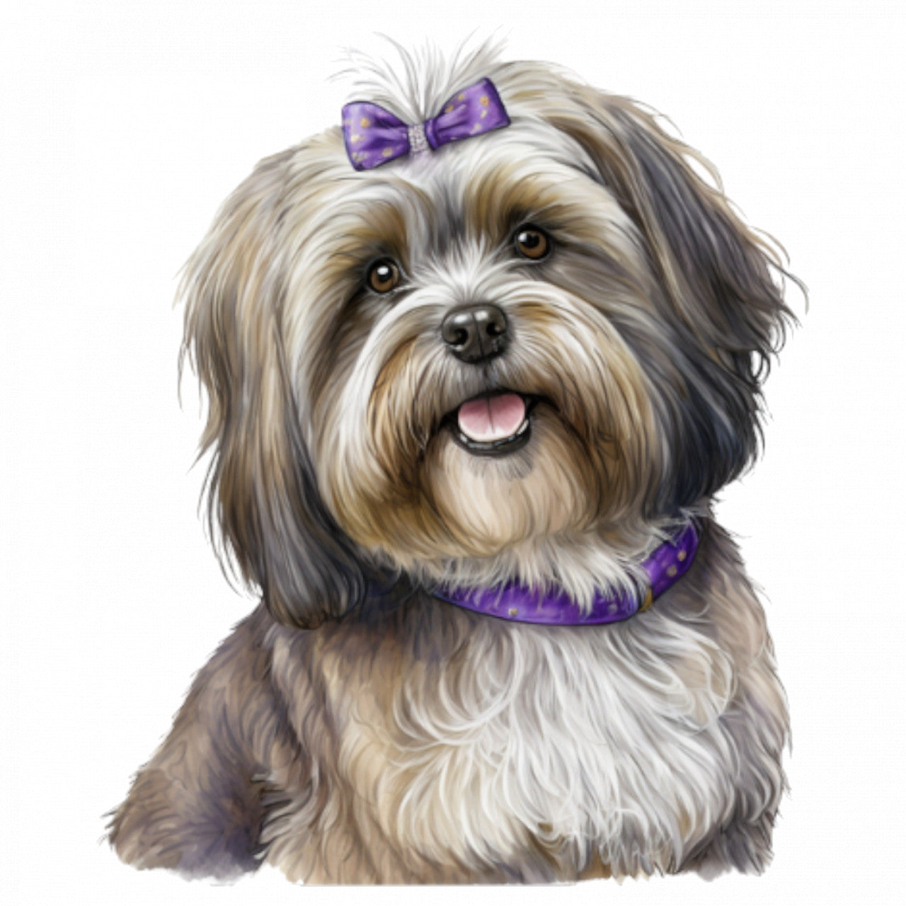Set 4 bucati, Sticker decorativ, Caine rasa Shih Tzu, Rezistent la apa, NO8705, 10 cm, Multicolor