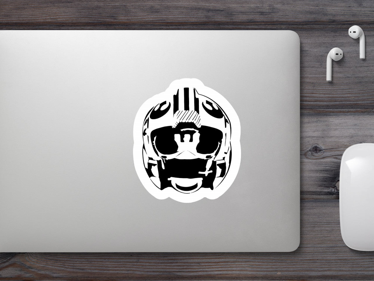 Set 4 bucati, Sticker decorativ, Casca pilot Alianta Star Wars, Rezistent la apa, NO8746, 10 cm, Multicolor