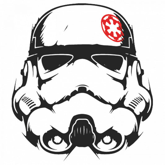 Set 4 bucati, Sticker decorativ, Casca Stormtroper Star Wars, Rezistent la apa, NO8752, 10 cm, Multicolor
