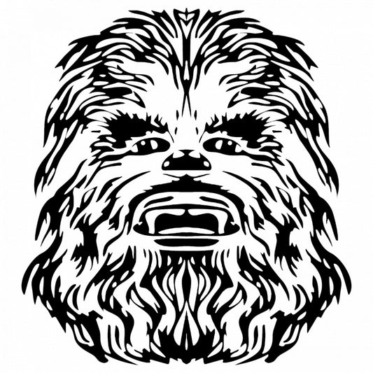 Set 4 bucati, Sticker decorativ, Chewbacca Star wars de colorat, Rezistent la apa, NO8801, 10 cm, Multicolor