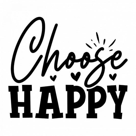 Set 4 bucati, Sticker decorativ, Choose Happy cu dragoste, Rezistent la apa, NO8828, 10 cm, Multicolor