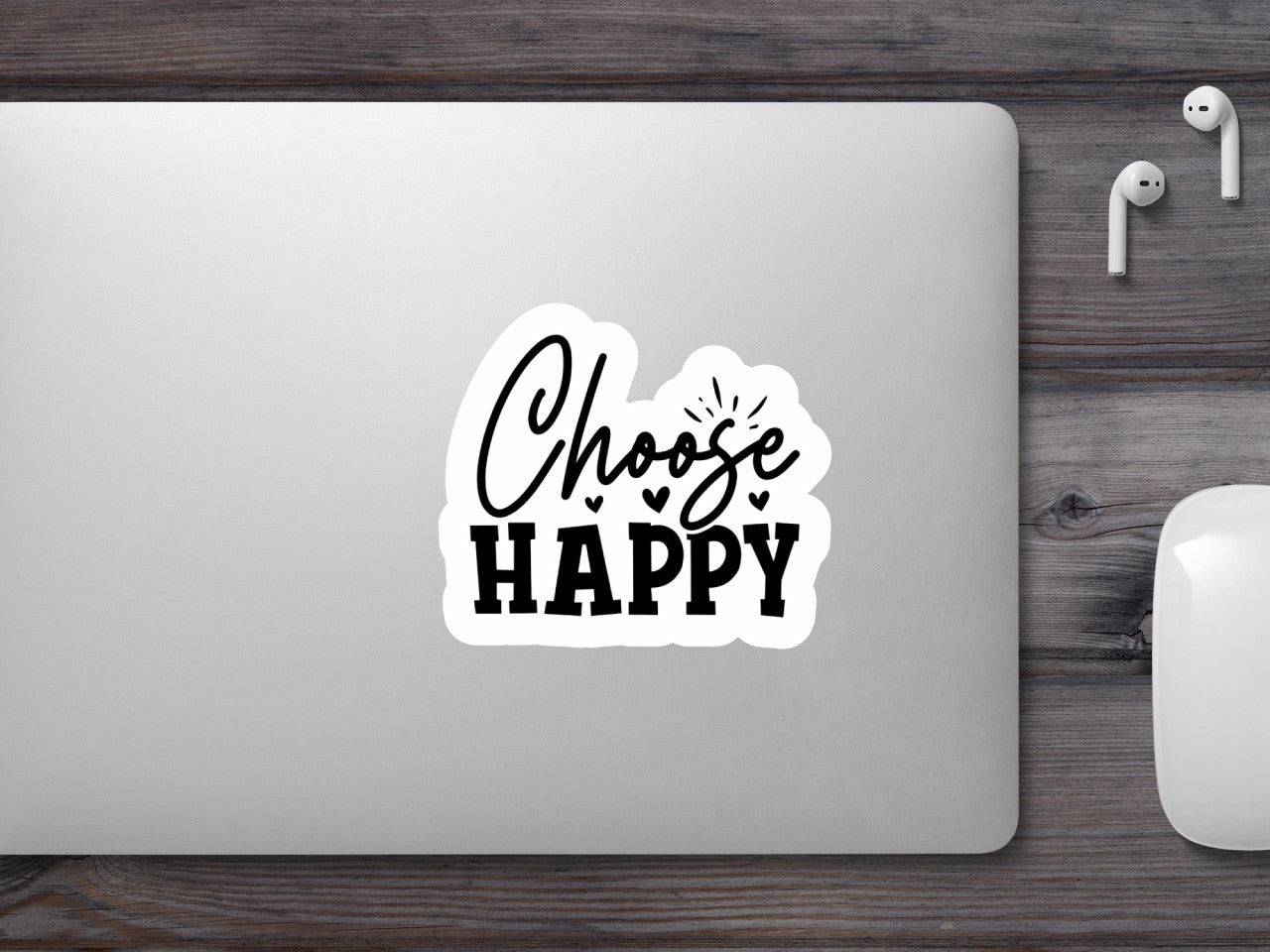 Set 4 bucati, Sticker decorativ, Choose Happy cu dragoste, Rezistent la apa, NO8828, 10 cm, Multicolor