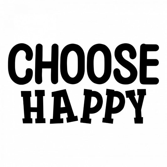 Set 4 bucati, Sticker decorativ, Choose happy, Rezistent la apa, NO8829, 10 cm, Multicolor