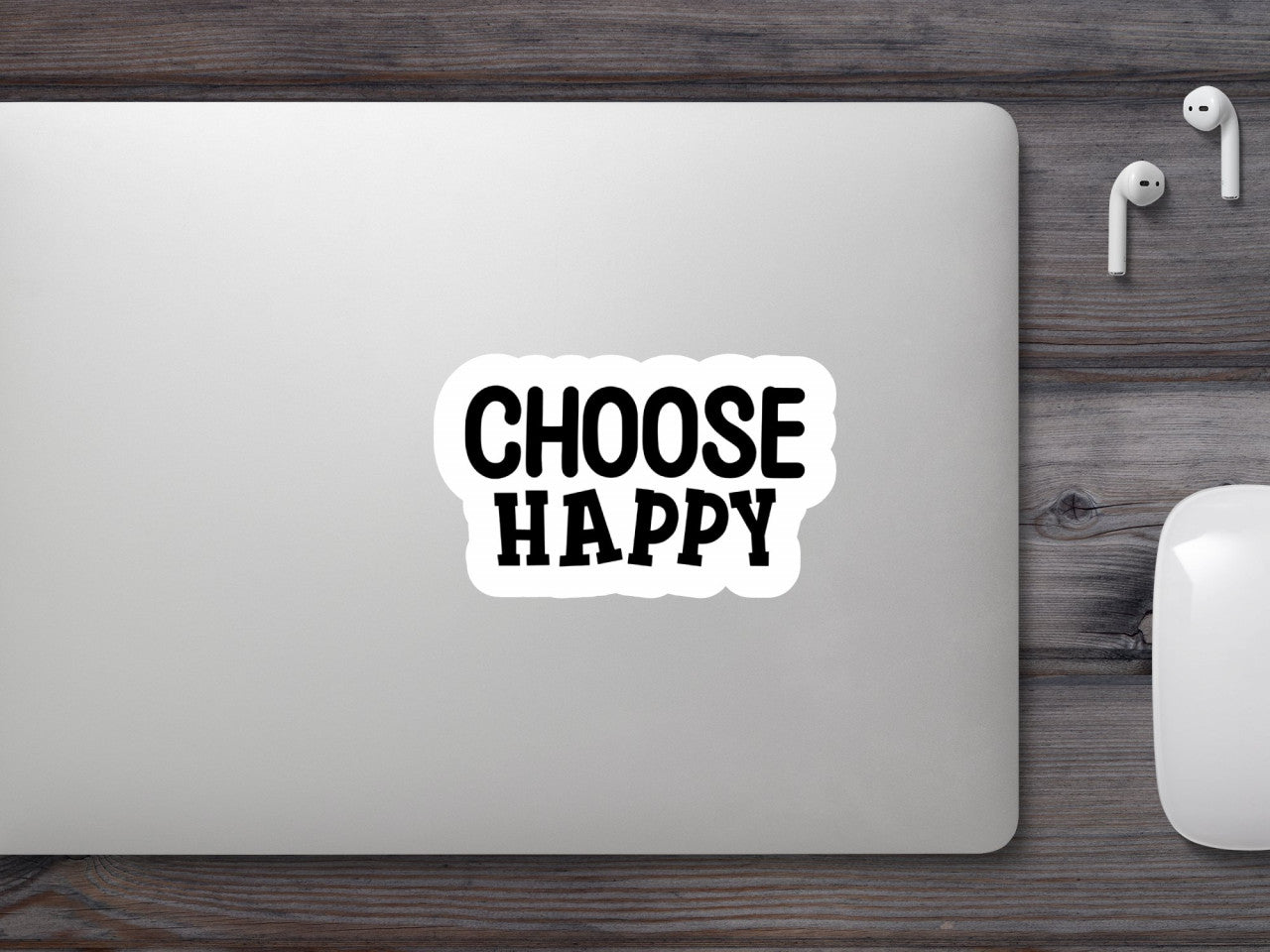 Set 4 bucati, Sticker decorativ, Choose happy, Rezistent la apa, NO8829, 10 cm, Multicolor
