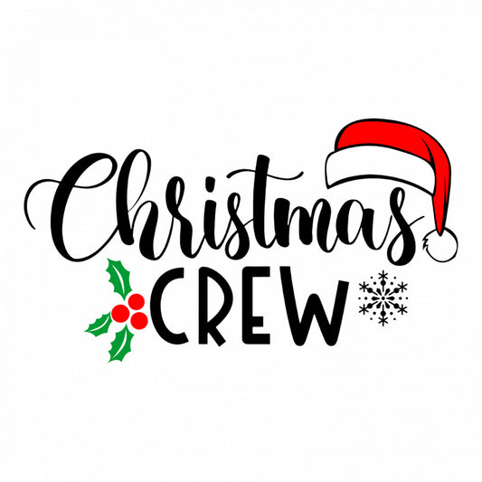 Set 4 bucati, Sticker decorativ, Christmas crew, Rezistent la apa, NO8832, 10 cm, Multicolor