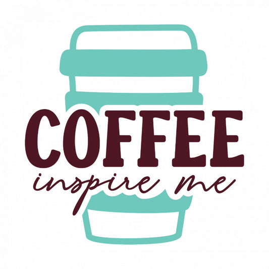 Set 4 bucati, Sticker decorativ, Coffee inspire me, Rezistent la apa, NO8852, 10 cm, Multicolor