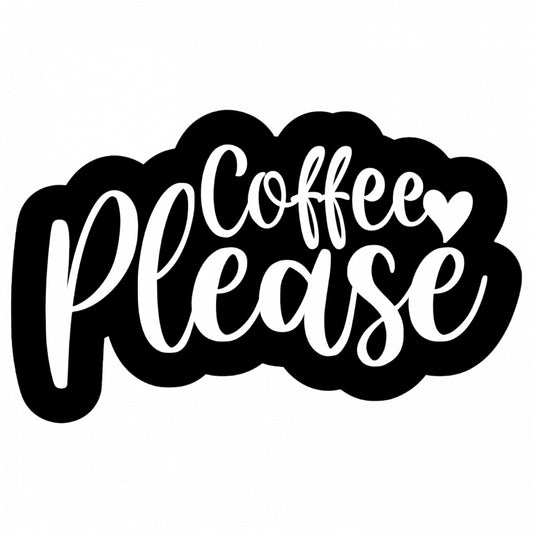 Set 4 bucati, Sticker decorativ, Coffee Please, Rezistent la apa, NO8859, 10 cm, Multicolor