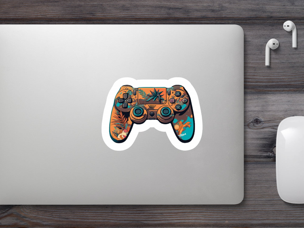 Set 4 bucati, Sticker decorativ, Controller ps4 pictat exotic, Rezistent la apa, NO8879, 10 cm, Multicolor