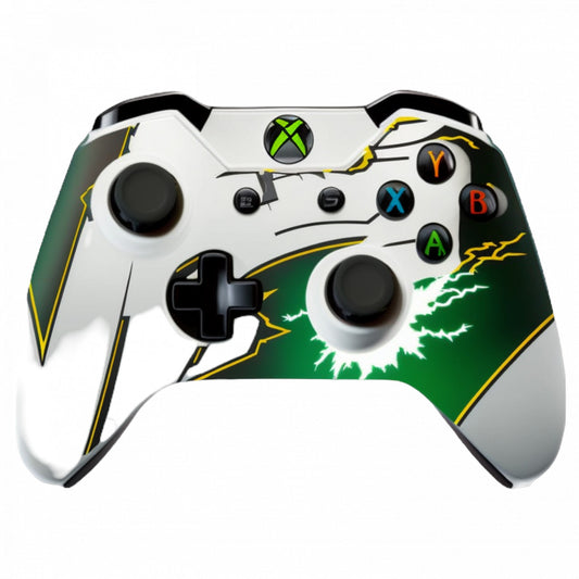 Set 4 bucati, Sticker decorativ, Controller xbox one decorat cu fulgere, Rezistent la apa, NO8884, 10 cm, Multicolor