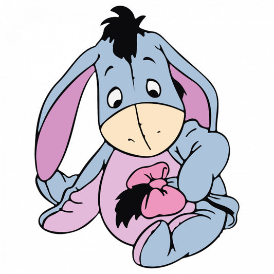 Set 4 bucati, Sticker decorativ, Copil Eeyore Whinnie the Pooh, Rezistent la apa, NO8897, 10 cm, Multicolor