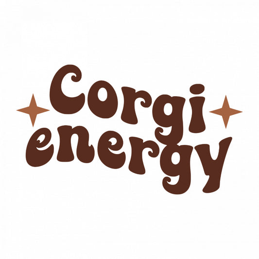 Set 4 bucati, Sticker decorativ, Corgi energy, Rezistent la apa, NO8909, 10 cm, Multicolor