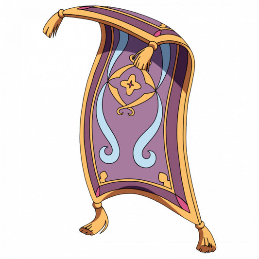 Set 4 bucati, Sticker decorativ, Covorul magic Aladdin, Rezistent la apa, NO8918, 10 cm, Multicolor