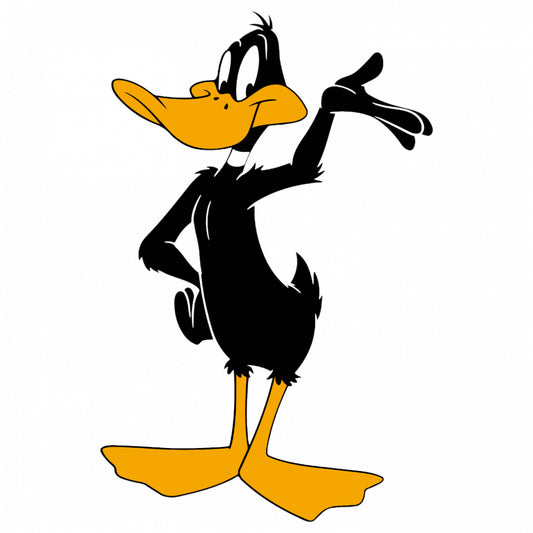 Set 4 bucati, Sticker decorativ, Daffy Disney iti arata privelistea, Rezistent la apa, NO8945, 10 cm, Multicolor