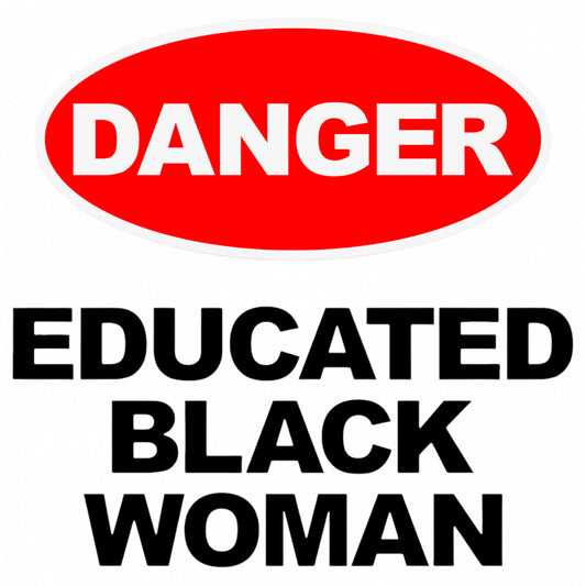 Set 4 bucati, Sticker decorativ, Danger Educated Black Woman, Rezistent la apa, NO8952, 10 cm, Multicolor