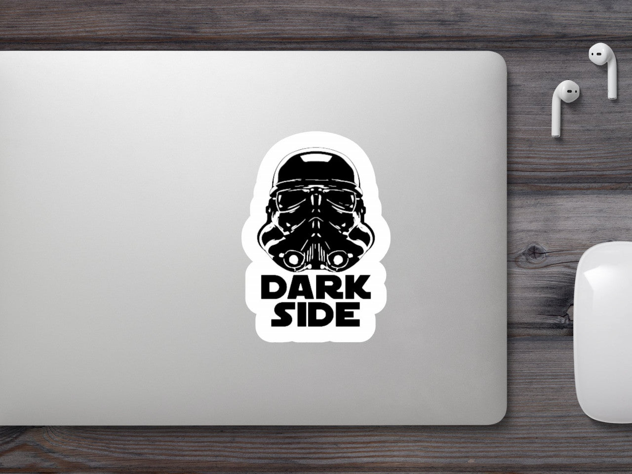 Set 4 bucati, Sticker decorativ, Dark Side Star Wars casca de stormtrooper, Rezistent la apa, NO8955, 10 cm, Multicolor