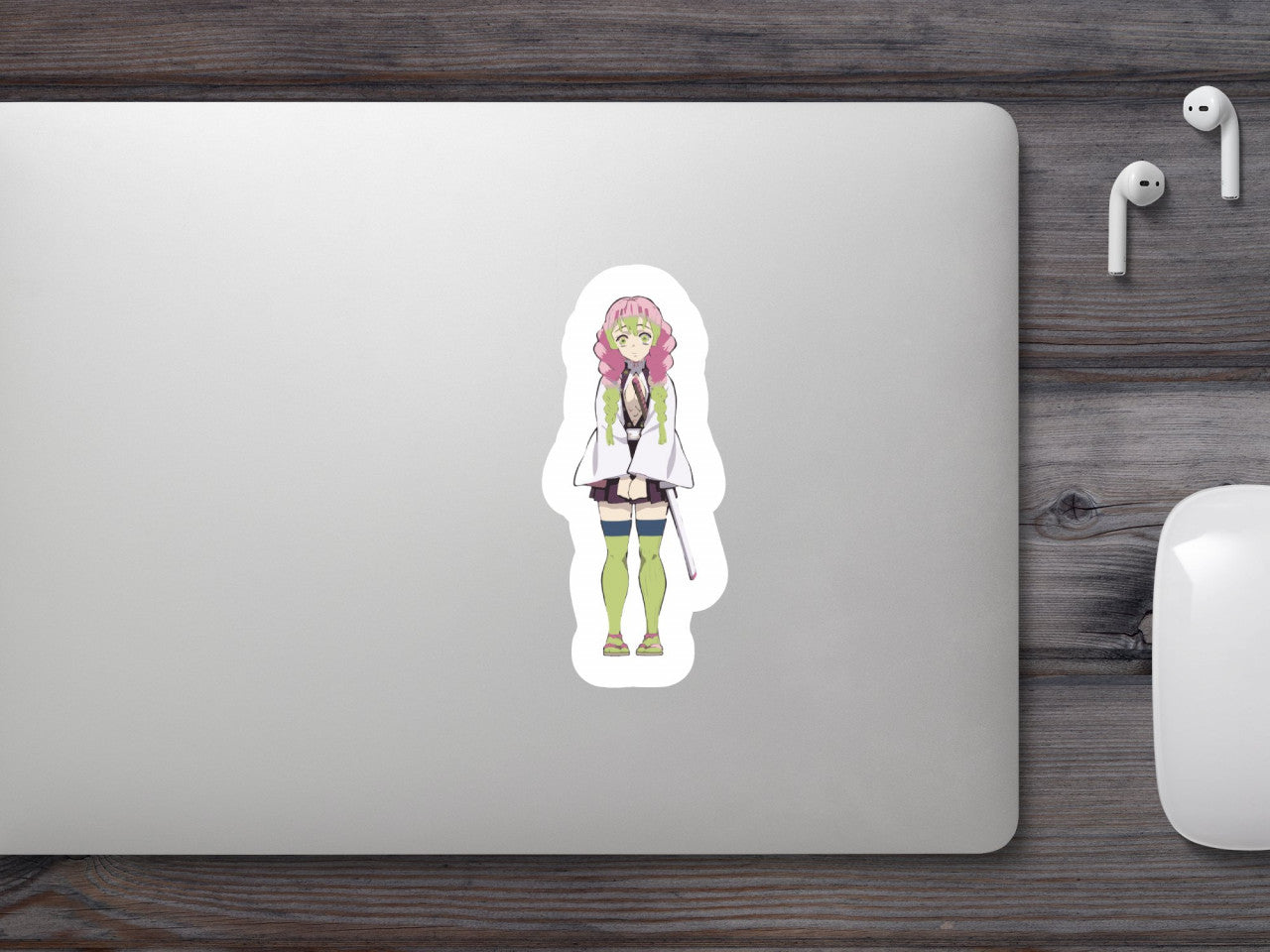 Set 4 bucati, Sticker decorativ, Demon Slayer Kimetsu no Yaiba, Rezistent la apa, NO8981, 10 cm, Multicolor