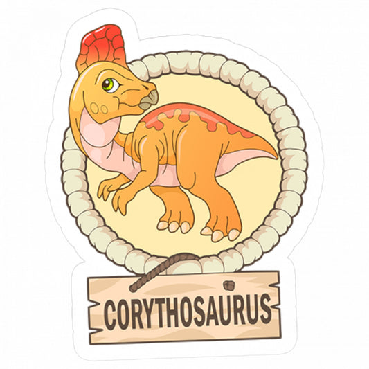 Set 4 bucati, Sticker decorativ, Dinozaur Corythosaurus, Rezistent la apa, NO9010, 10 cm, Multicolor