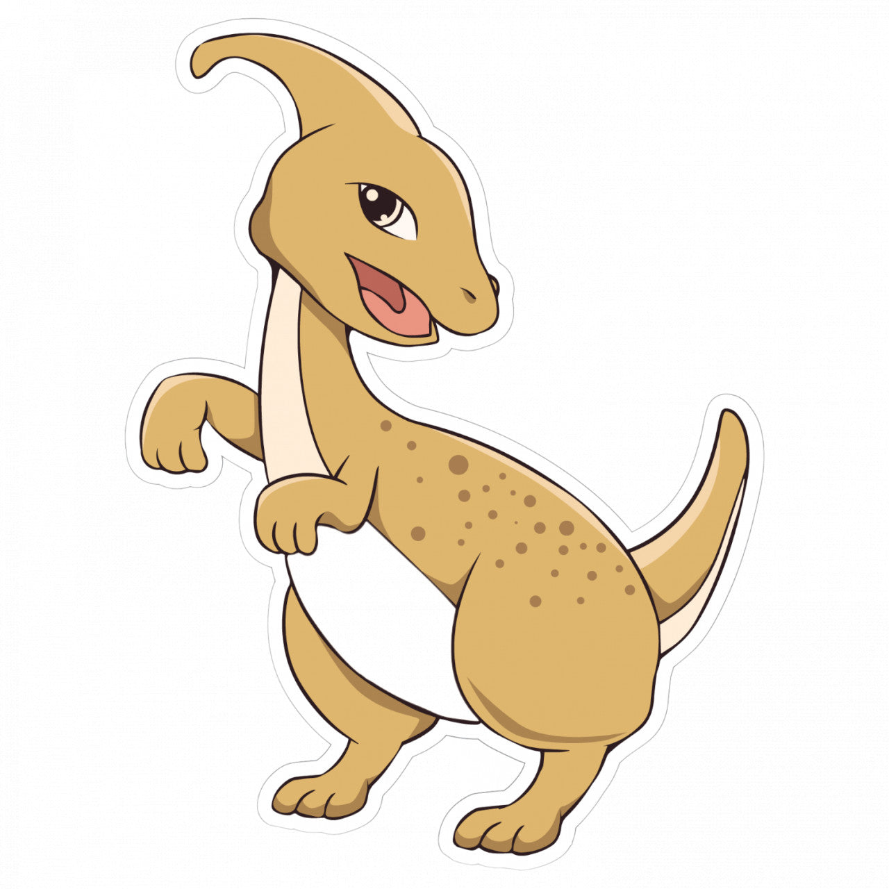 Set 4 bucati, Sticker decorativ, Dinozaur Parasaurolophus, Rezistent la apa, NO9014, 10 cm, Multicolor