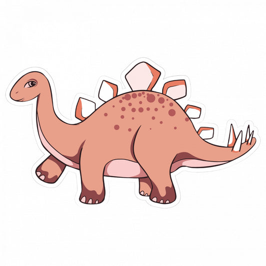 Set 4 bucati, Sticker decorativ, Dinozaur Stegosaurus, Rezistent la apa, NO9018, 10 cm, Multicolor