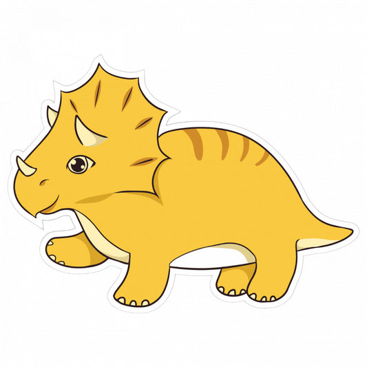 Set 4 bucati, Sticker decorativ, Dinozaur Torosaurus, Rezistent la apa, NO9019, 10 cm, Multicolor