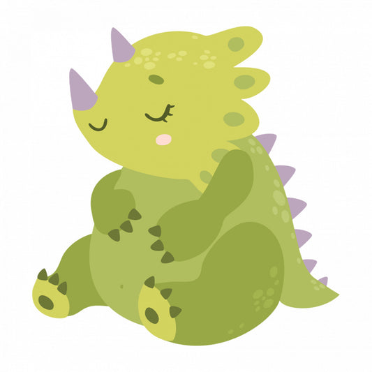 Set 4 bucati, Sticker decorativ, Dinozaur Triceratops cu coarne, Rezistent la apa, NO9020, 10 cm, Multicolor