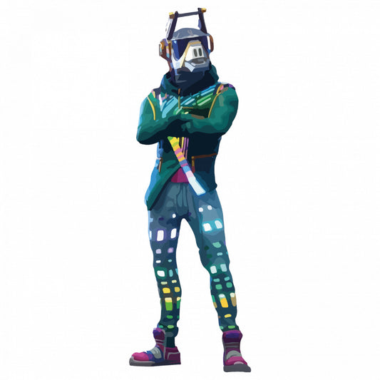 Set 4 bucati, Sticker decorativ, Dj Yonde Fortnite, Rezistent la apa, NO9049, 10 cm, Multicolor