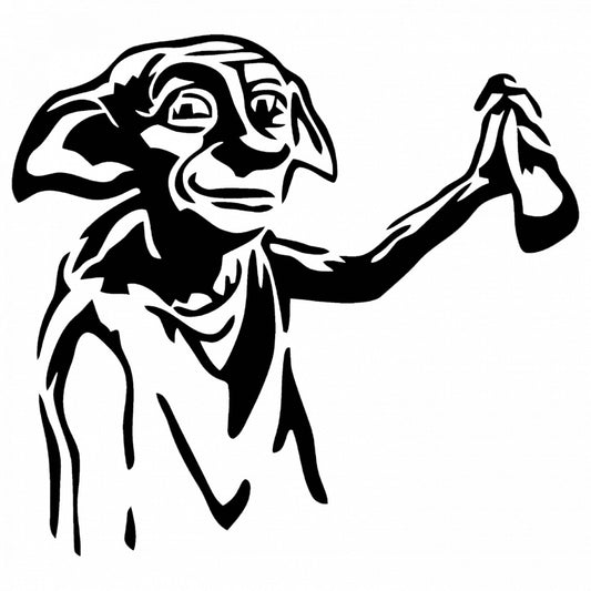 Set 4 bucati, Sticker decorativ, Dobby si ciorapul lui Harry Potter, Rezistent la apa, NO9053, 10 cm, Multicolor