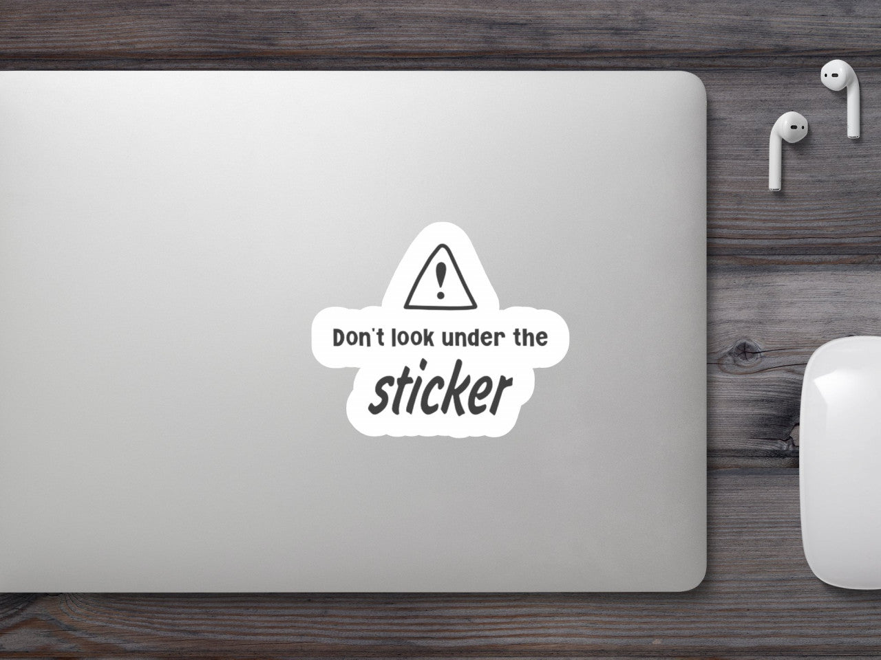 Set 4 bucati, Sticker decorativ, Don't look under the sticker, Rezistent la apa, NO9062, 10 cm, Multicolor