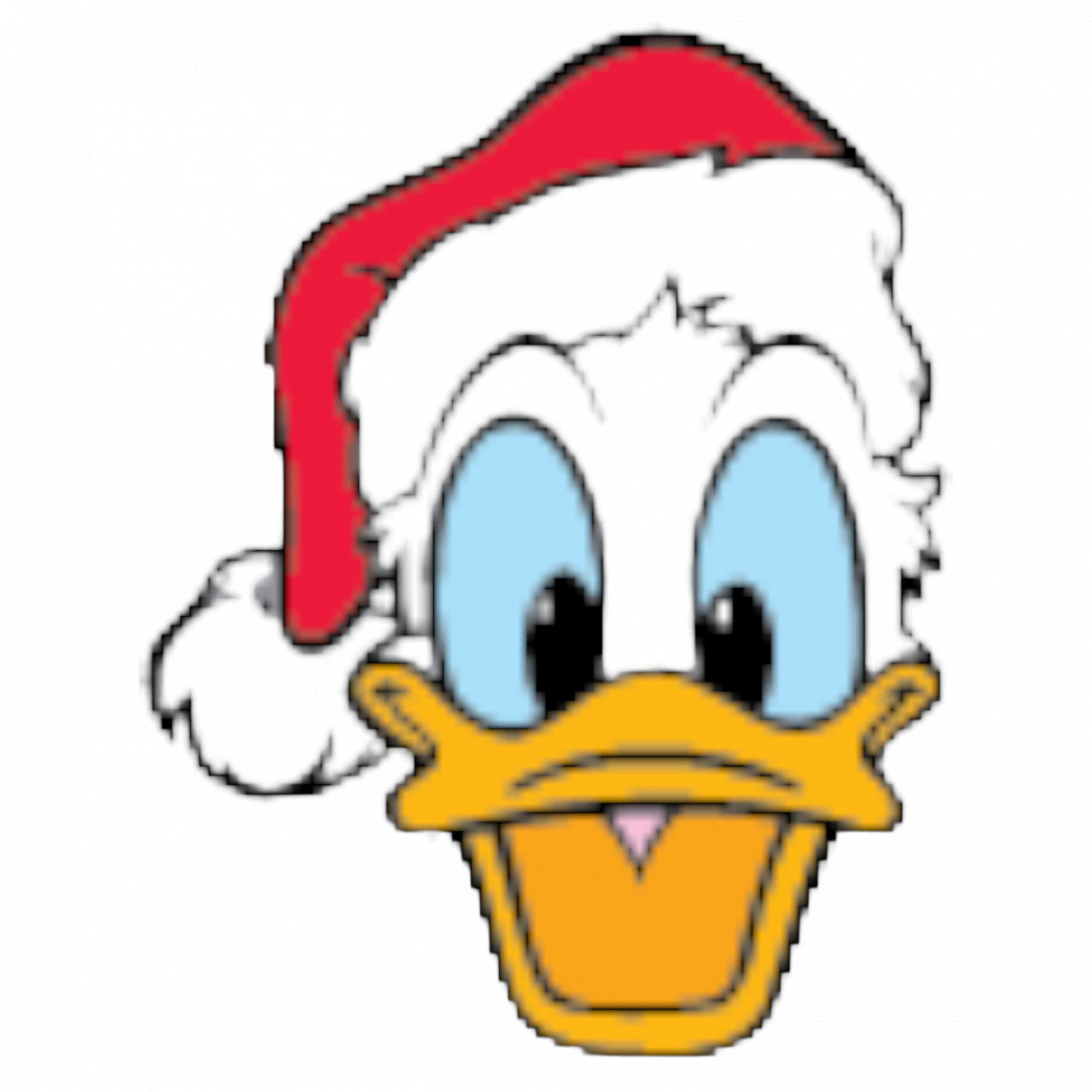 Set 4 bucati, Sticker decorativ, Donald Duck cu caciula de Craciun, Rezistent la apa, NO9069, 10 cm, Multicolor