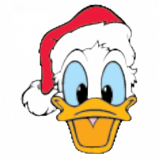 Set 4 bucati, Sticker decorativ, Donald Duck cu caciula de Craciun, Rezistent la apa, NO9069, 10 cm, Multicolor