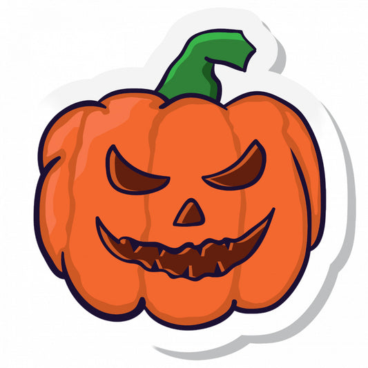 Set 4 bucati, Sticker decorativ, Dovleac de Halloween, Rezistent la apa, NO9087, 10 cm, Multicolor