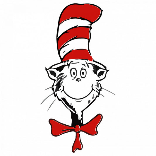 Set 4 bucati, Sticker decorativ, Dr Seuss The Cat In The Hat, Rezistent la apa, NO9089, 10 cm, Multicolor