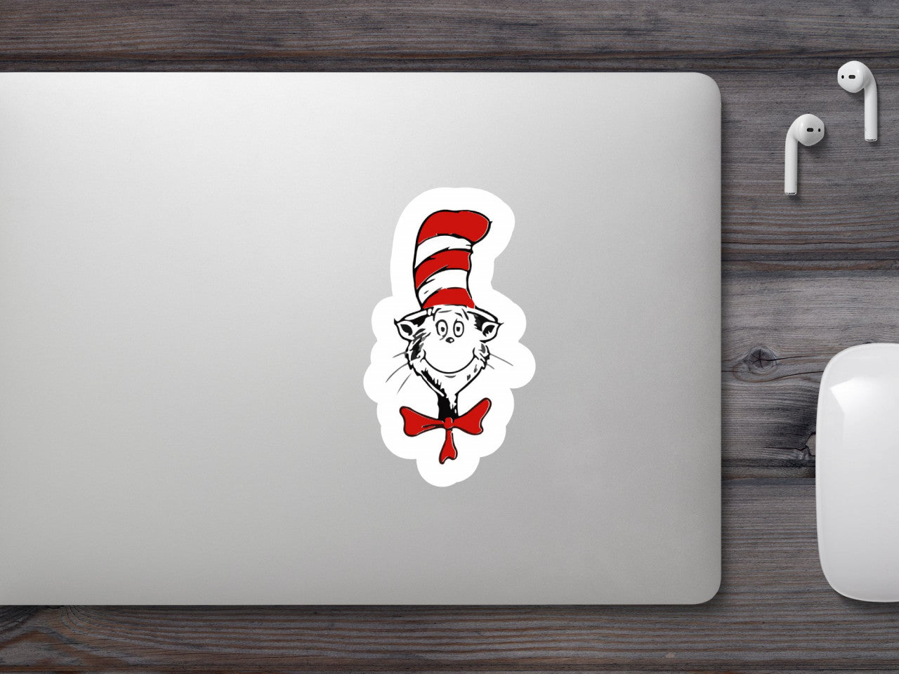 Set 4 bucati, Sticker decorativ, Dr Seuss The Cat In The Hat, Rezistent la apa, NO9089, 10 cm, Multicolor