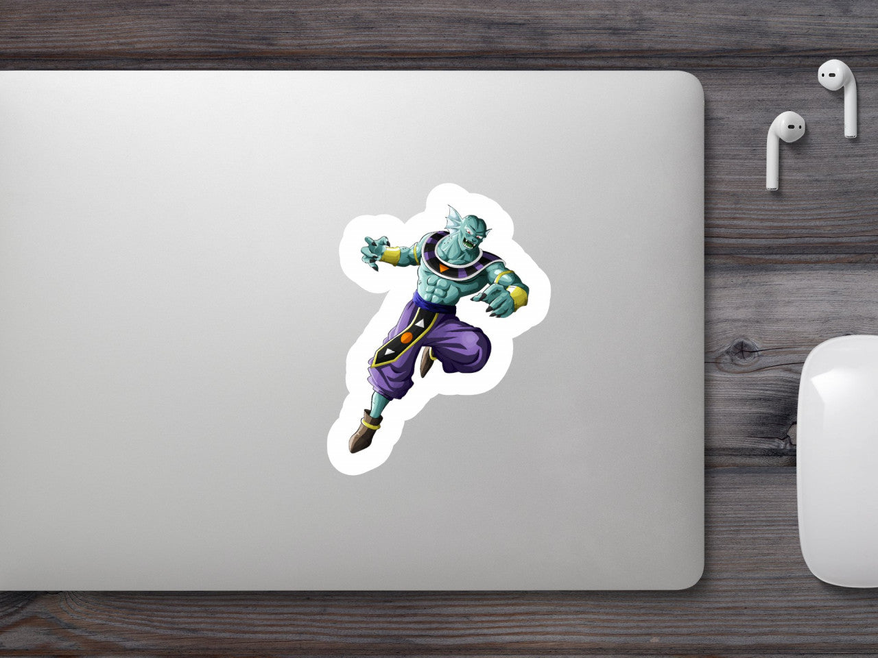 Set 4 bucati, Sticker decorativ, Dragon Ball Beerus ataca, Rezistent la apa, NO9095, 10 cm, Multicolor