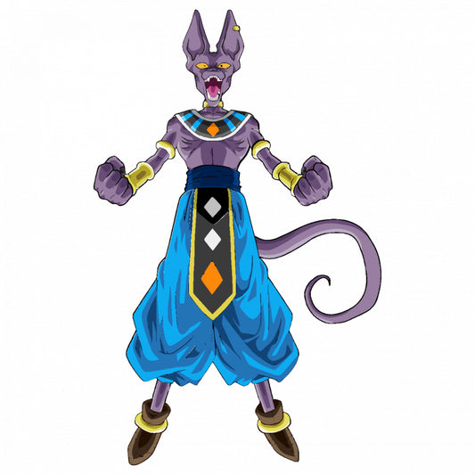 Set 4 bucati, Sticker decorativ, Dragon Ball Bills pregatit de lupta, Rezistent la apa, NO9099, 10 cm, Multicolor