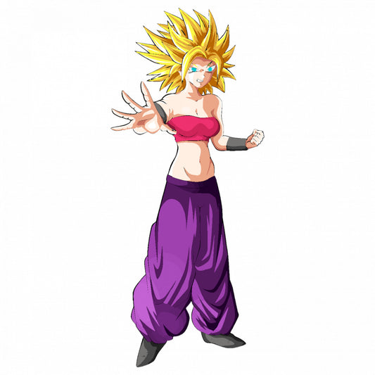 Set 4 bucati, Sticker decorativ, Dragon Ball Caulifa blonda, Rezistent la apa, NO9103, 10 cm, Multicolor